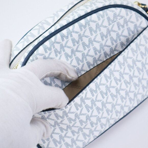 NWT Michael Kors Jet Set Charm Rope Seaside Camera Crossbody Bag White Navy - Picture 12 of 12